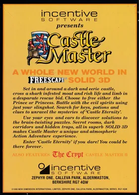 Castle Master II - The Crypt (UK) (1990) box cover back